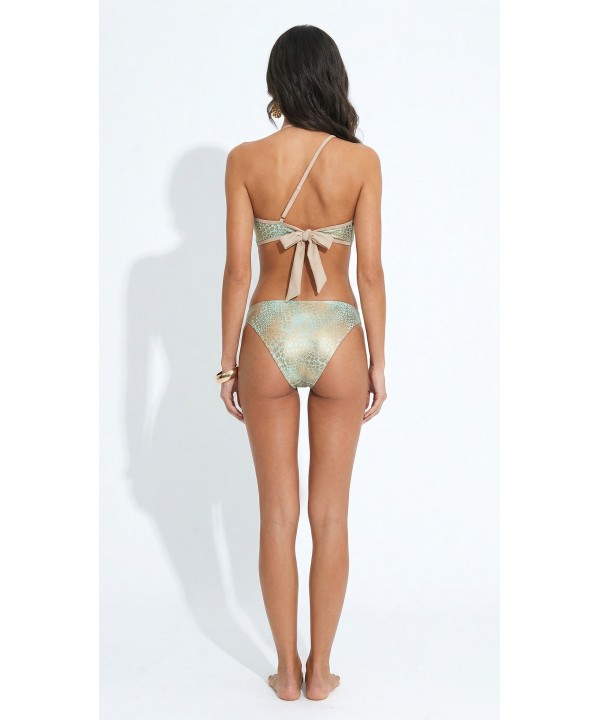 'WILD CAT'  ONE SHOULDER BIKINI CROP TOP