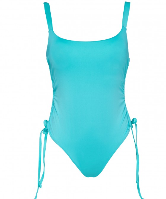 'SOLIDS' ONE COLOR ONEPIECE SWIMSUIT IN SIDE CORDS