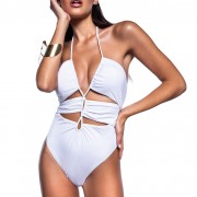 'SOLIDS' ONE COLOR ONEPIECE SWIMSUIT IN FRONT CUTOUTS