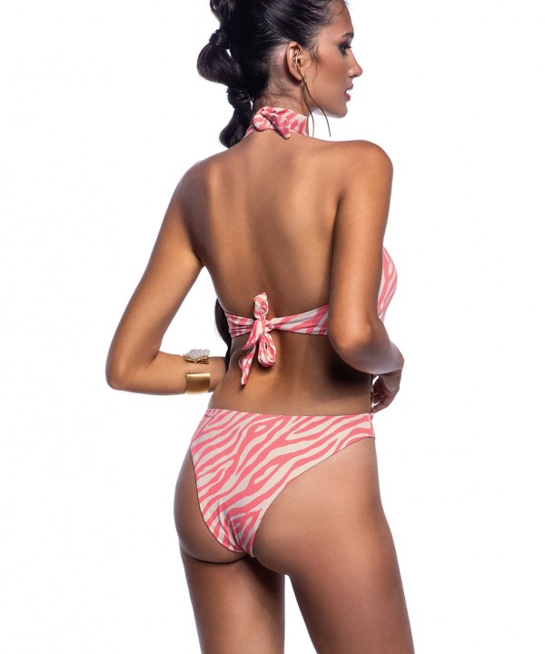 'SOLAR' ANIMAL PRINTED PUSH UP TRIANGLE BIKINI TOP 