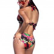 'COLOR EXPOSION' PRINTED HALTER BIKINI TOP IN CUP D