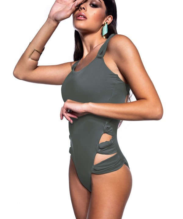 'SOLIDS' ONEPIECE SWIMSUIT WITH CUT OUTS ON IT'S SIDE