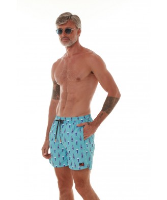 'BEER O'CLOCK' PRINTED MEN'S SWIMWEAR BERMUDA