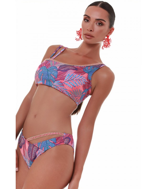 'TROPICAL PUNCH' ΜΠΟΥΣΤΑΚΙ ΜΠΙΚΙΝΙ CROP ΤΟΠ ΜΕ ΤΥΠΩΜΑ