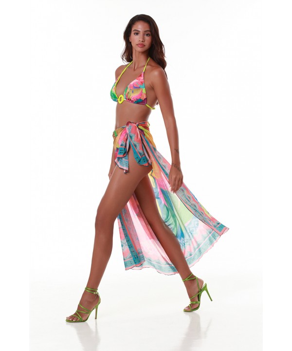 'EXOTIC CHARM'  PRINTED LONG PAREO