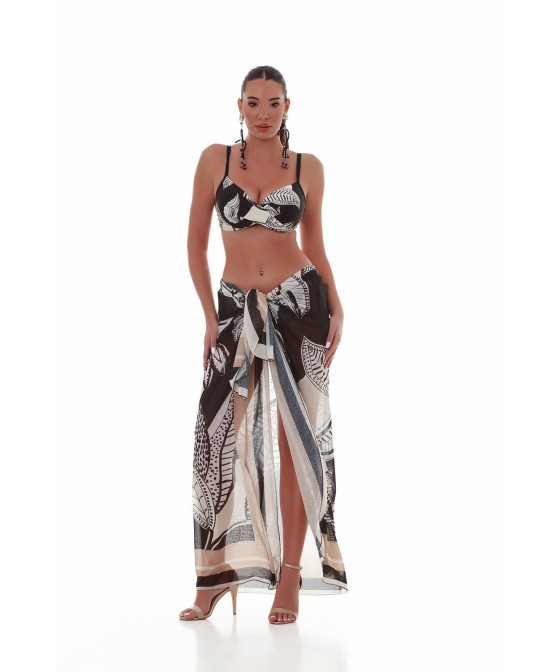 'CHIC ESCAPE' PRINTED LONG PAREO