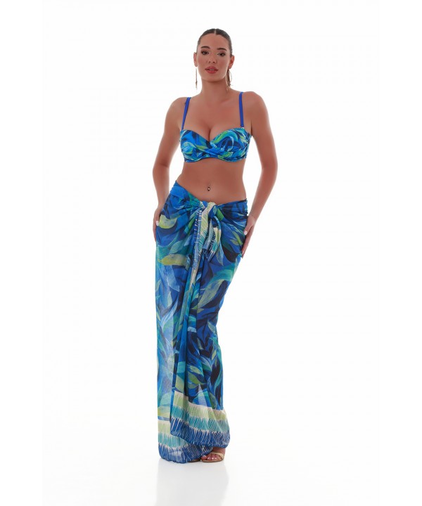 'BLUE LAGOON' PRINTED LONG PAREO