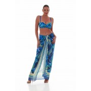 'BLUE LAGOON' PRINTED LONG PAREO