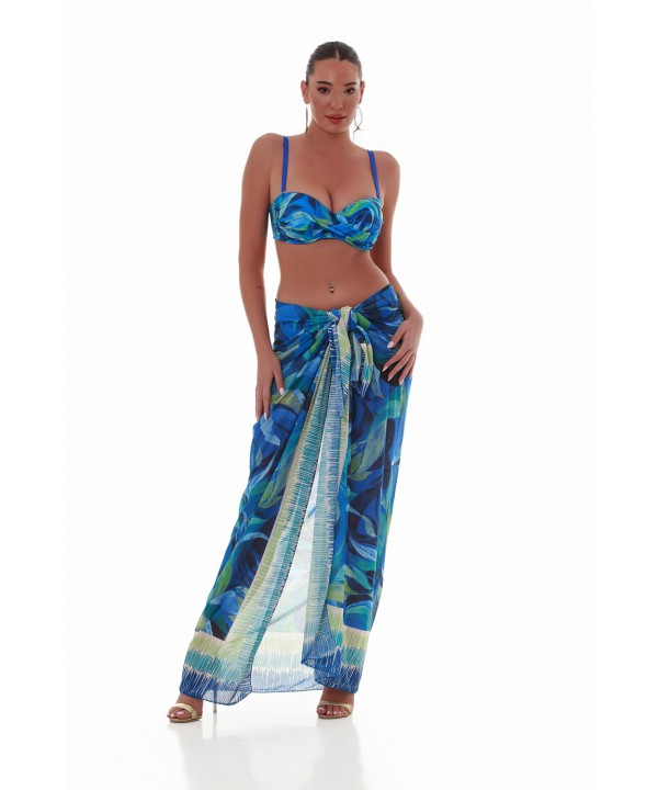 'BLUE LAGOON' PRINTED LONG PAREO