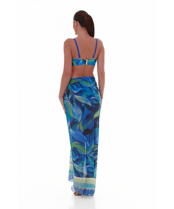 'BLUE LAGOON' PRINTED LONG PAREO