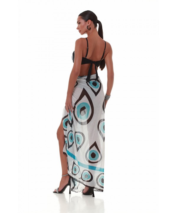 'CAT EYE' PRINTED LONG PAREO