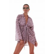 'CANDY RUSH' PRINTED MINI KIMONO IN V-NECKLINE