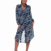 'SAFARI CHIC' PRINTED DRESS IN V-NECKLINE