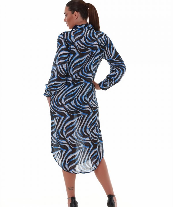 'SAFARI CHIC' PRINTED DRESS IN V-NECKLINE