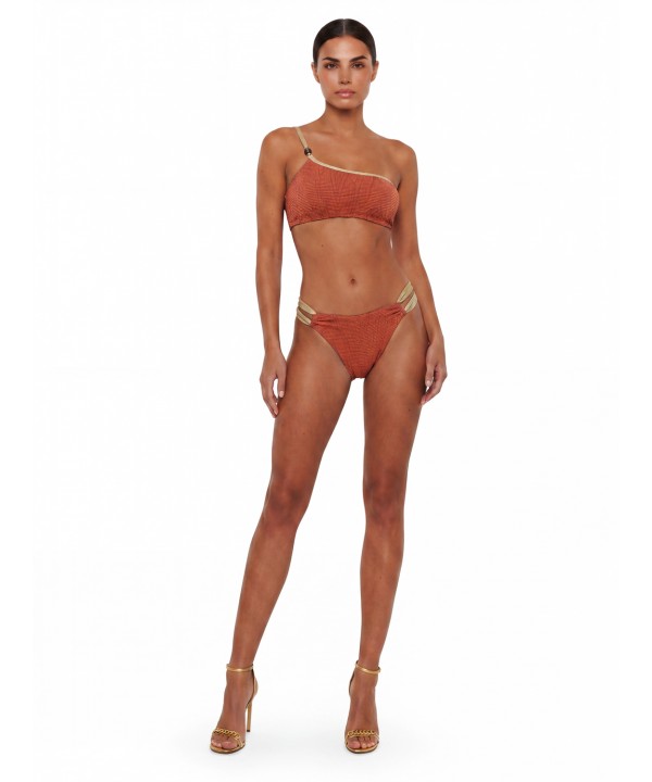 'ON THE ROCKS' ONE SHOULDER BIKINI CROP TOP