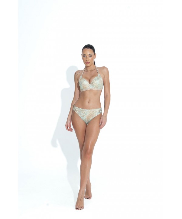 'WILD CAT' UNDERWIRED BIKINI TOP IN CUP D