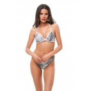 'LUXE FOR LESS'  PRINTED TRIANGLE BIKINI TOP