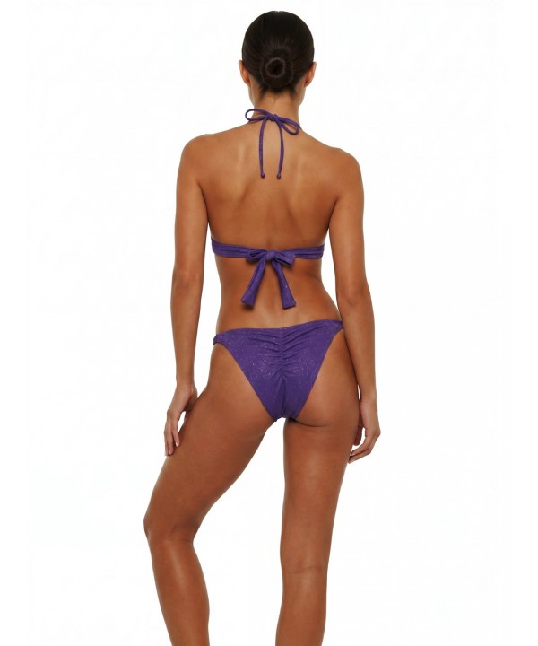 'SHIMMER ON' TRIANGLE BIKINI TOP WITH CROCHET DETAIL