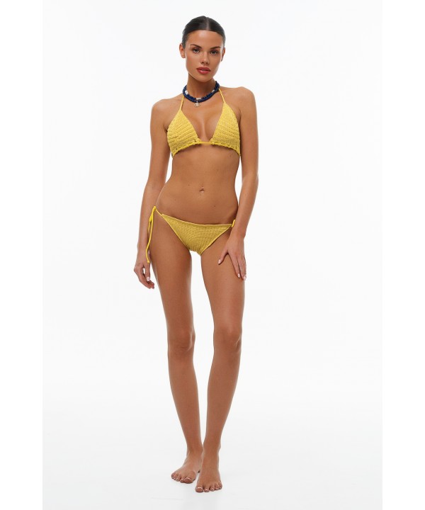 'MAGIC COTTON' KNITTED TRIANGLE BIKINI TOP 