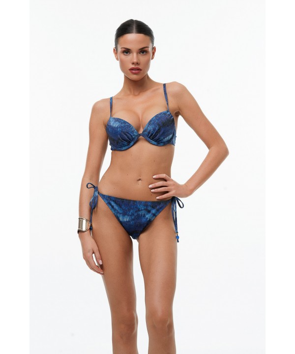 'OCEAN BLUE' PRINTED PUSH-UP BIKINI TOP