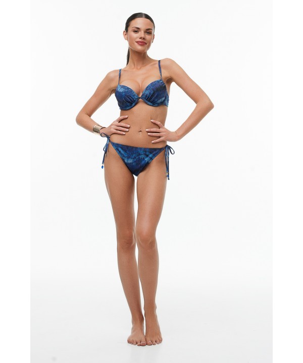 'OCEAN BLUE' PRINTED PUSH-UP BIKINI TOP