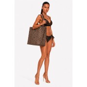 'CHOCO LOVERS' ZEBRA PRINTED BEACH BAG