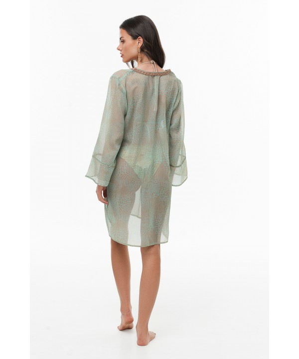 'WILD CAT' PRINTED MINI DRESS/KAFTAN