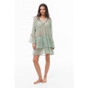 'WILD CAT' SEMI-SHEER DRESS WITH RUFFLES