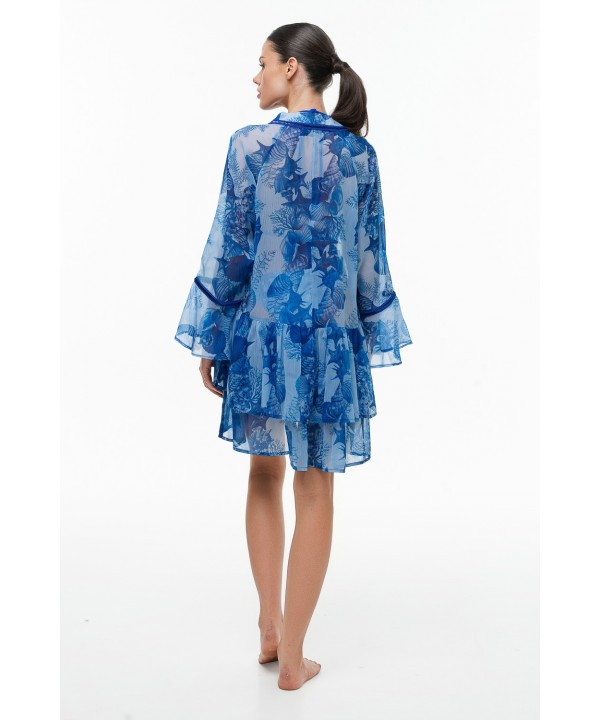 'SEA TREASURE' SEMI-SHEER RUFFLE DRESS