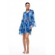 'SEA TREASURE' SEMI-SHEER RUFFLE DRESS