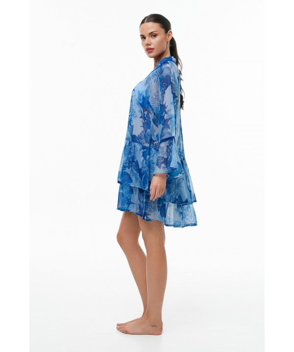 'SEA TREASURE' SEMI-SHEER RUFFLE DRESS