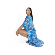 'TRUE BLUE' LONG PRINTED KIMONO