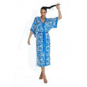 'TRUE BLUE' LONG PRINTED KIMONO