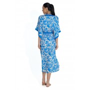 'TRUE BLUE' LONG PRINTED KIMONO