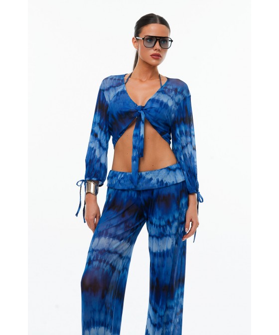 'OCEAN BLUE' ΗΜΙΔΙΑΦΑΝΟ CROP TOP ΜΕ ΔΕΣΙΜΟ ΜΠΡΟΣΤΑ